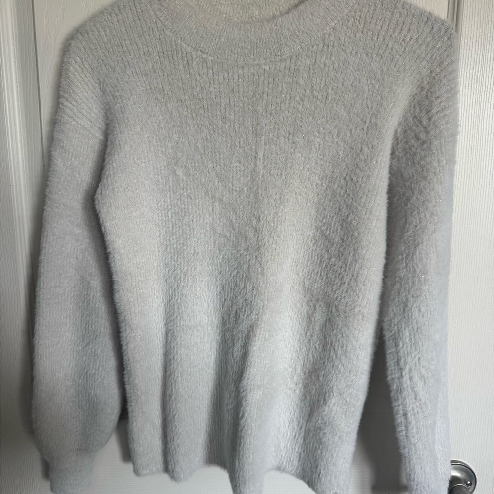 LOFT White Crew Neck Sweater Soft Knit